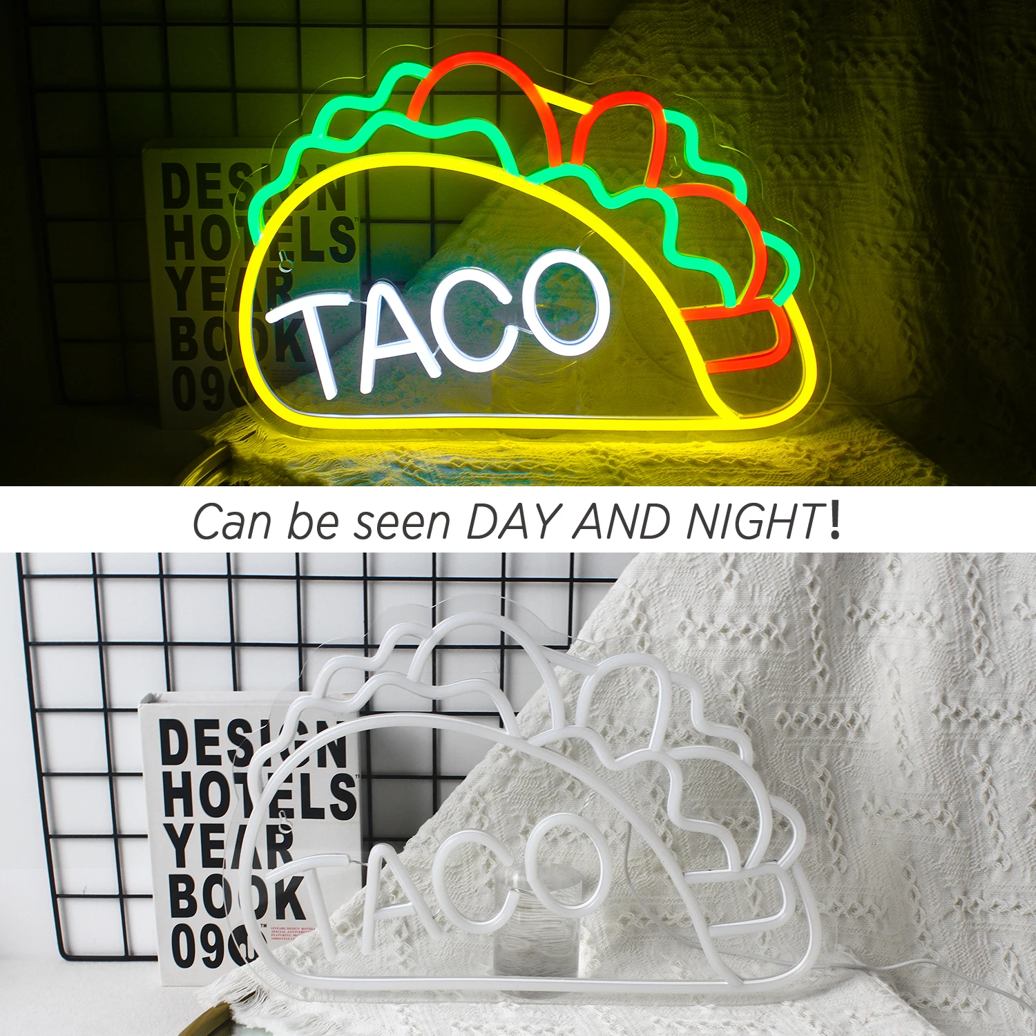 Tacos Food Neon Sign LED Lights Cool Room Decoration For Home Bars Birthday Party Bedroom Shop Welcome Sighs Logo Wall Lamp