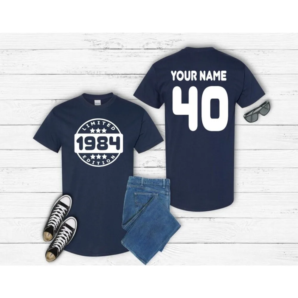 Personalised 1984 Limited Edition T-Shirt 40th Birthday Tshirt Custom Name Number 40 Celebration Gift Men Women  Youth Top