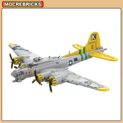 MOC WW2 Heavy Military Fighter B-17G FLYING FORTRESS Strategic Bomber DIY Building Block Assembly Model Creative Kids Brick Toys