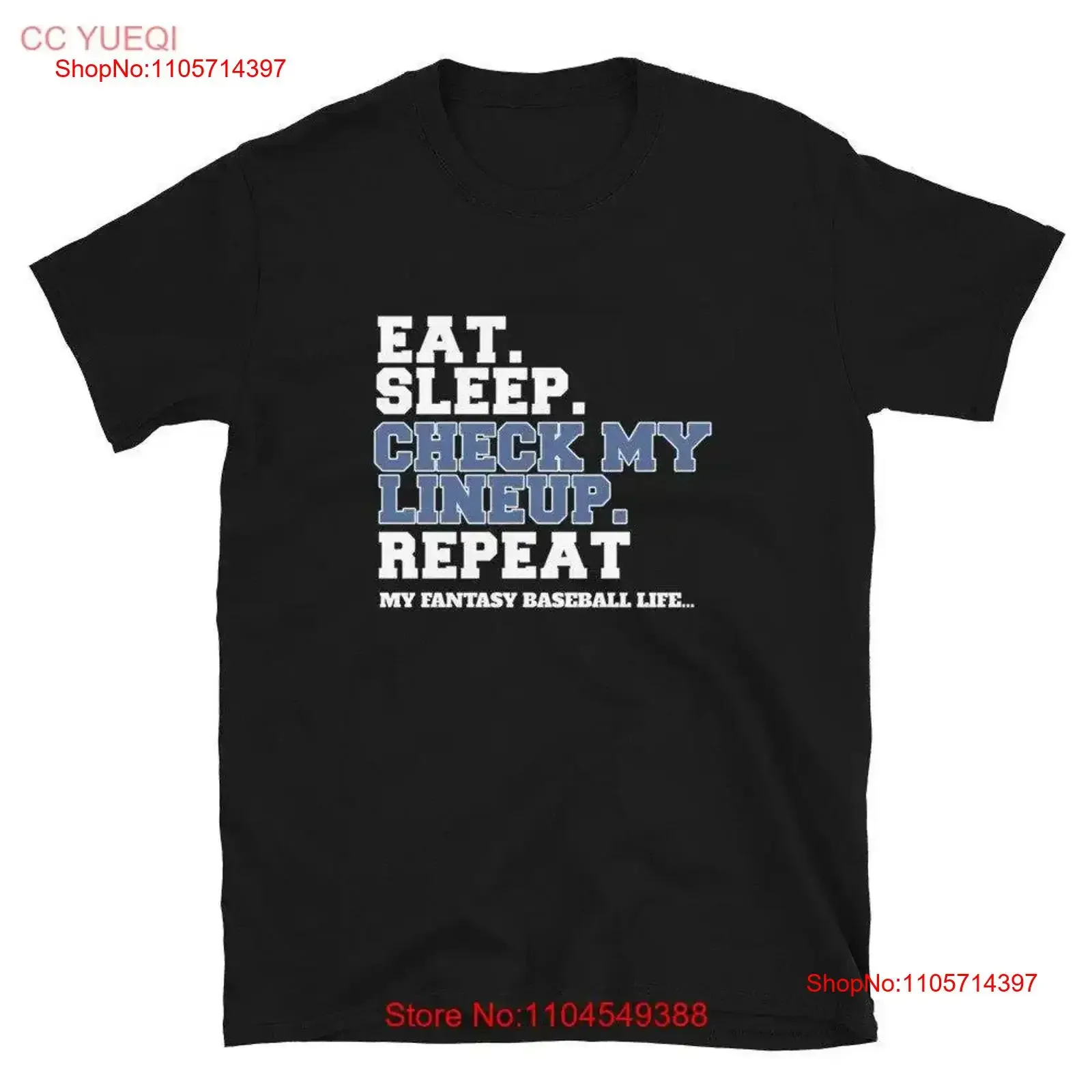 Fantasy Baseball Eat Sleep Check My Lineup T Shirt vintage Washed Soft designer clothes Versatile Stylish Breathable Unisex