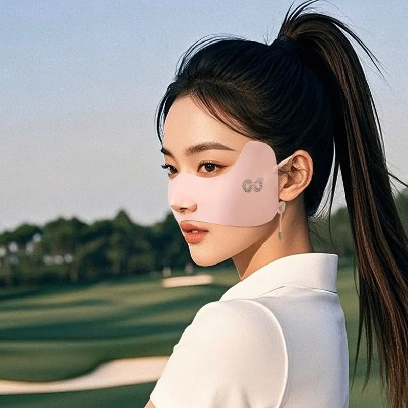 2026 Neue Eisseiden-Sonnenschutz-Gesichtsmaske für Damen, Outdoor-Sonnenschutz, UV-Schutzmaske, atmungsaktive, sonnenbeständige Gesichtsmaske für Golf und Sport