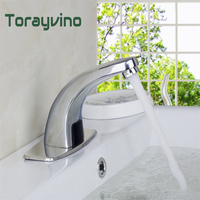 Torayvino New Style Automatic Sensor Faucet Inductive Basin Sink Bathroom Faucet Hot & Cold Water Mixer Deck Mounted Tap