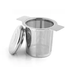 Stainless Steel Tea Infuser Mesh Strainer with Double Handles Large Capacity Tea Steeper to Steep Loose Leaf Tea JT209