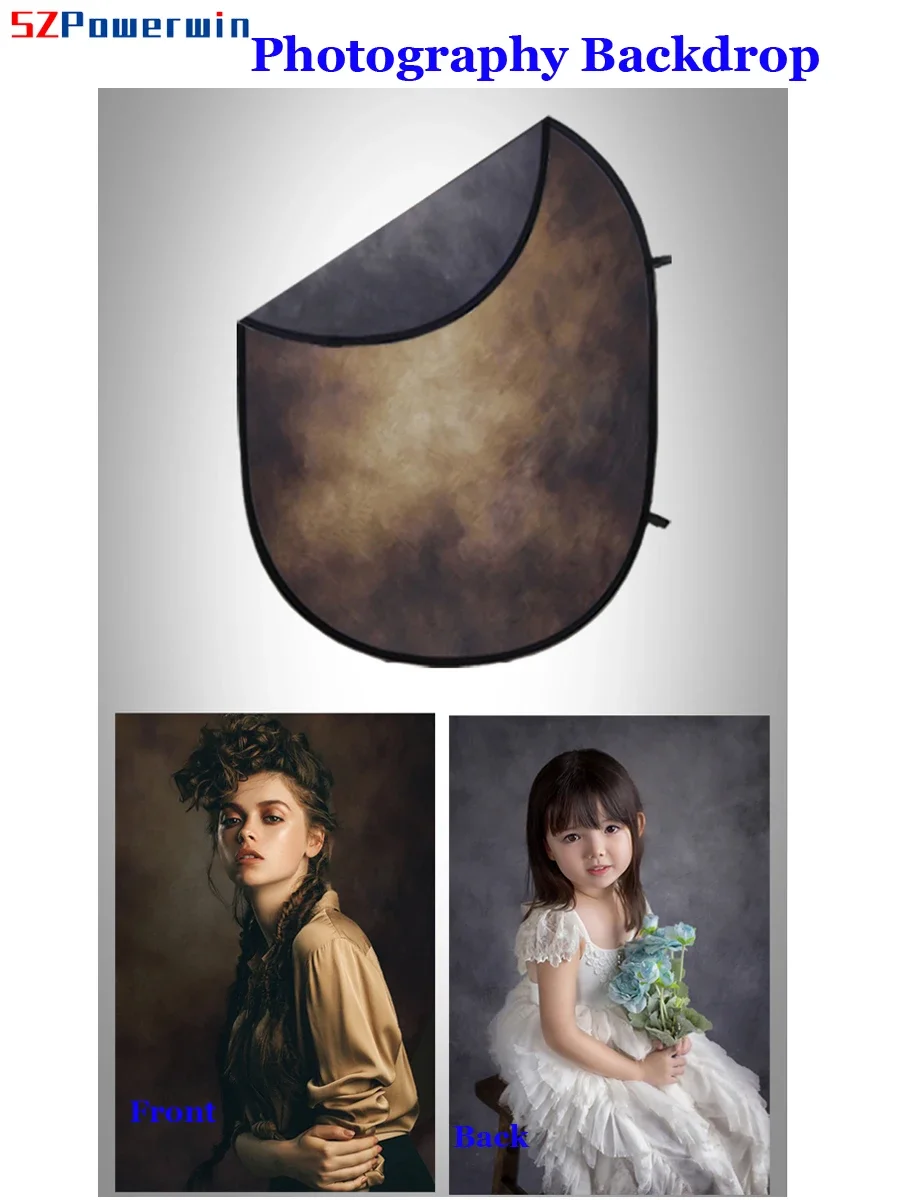 SZPowerwin Flannel Dual Side Photography Backdrop 150x200cm 5ftx7ft Pannel Chroma Key for Photo Studio Kit Background Stand
