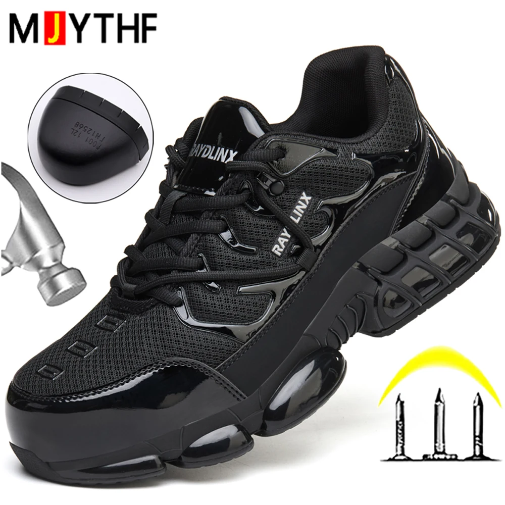 Large Size 49 Men New Work Safety Shoes Anti-Smash Steel Toe Shoes Puncture-Proof Work Shoes Comfort Protection Shoes Anti-slip