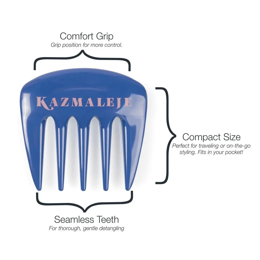 مشط شعر ذو أسنان واسعة وفك تشابك أداة سفر مدمجة جديلة خارج حجم ملفوف للجنسين بلاستيك محايد كيرلز زائد #2