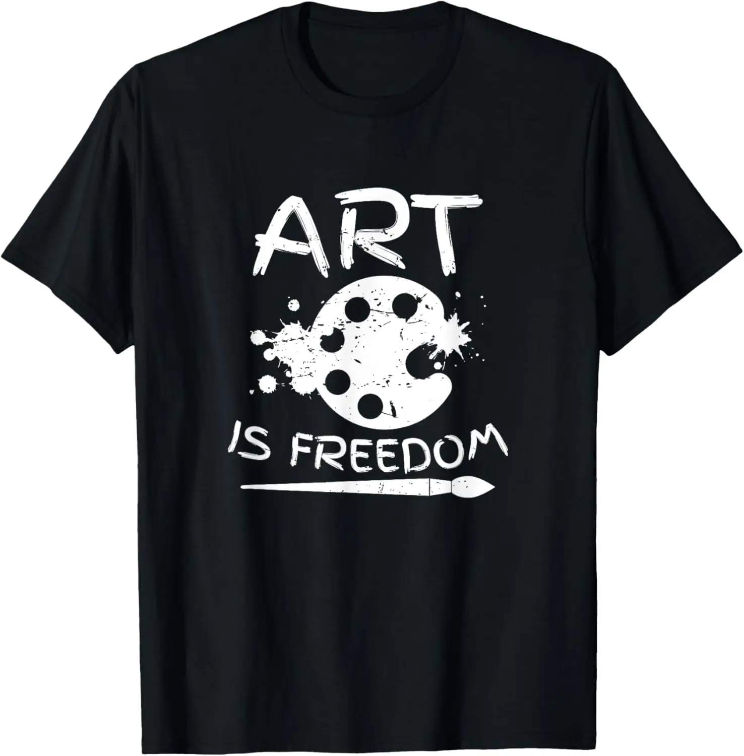Art Is Freedom Painter Palette Artista T-shirt grafica T-shirt girocollo in cotone casual