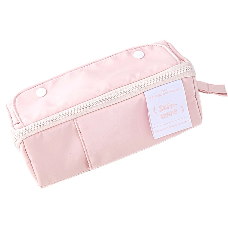 Canvas Pencil Case with Multiple Compartments, Large Capacity Extending Pen Bag