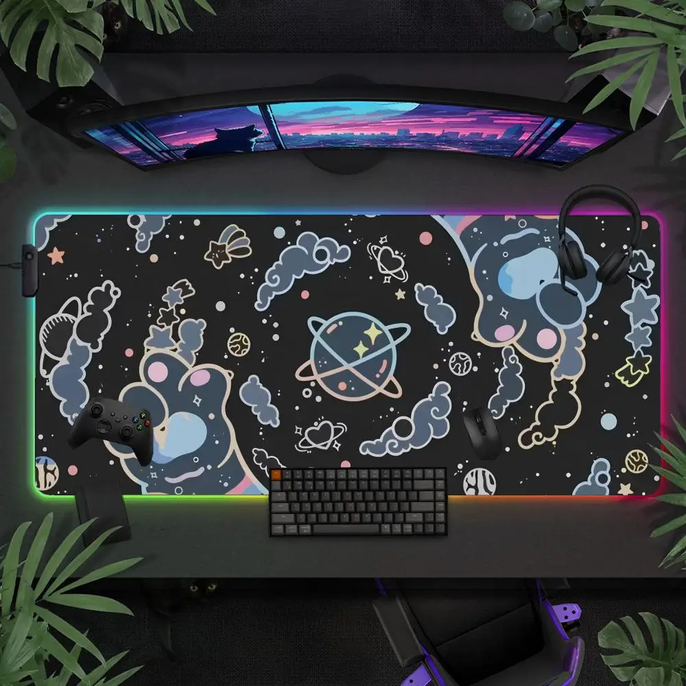 

Floating Claw Design RGB Gaming Mouse Pad Desk Mat HD Gamer Accessories Large LED Light Mousepad PC Computer Carpet with Backlit