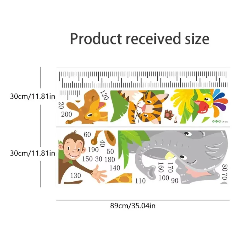 New Cartoon Height Measurement Sticker Self-adhesive Animal Pattern Height Sticker Kid Growth Ruler for Room Kindergarten Decor