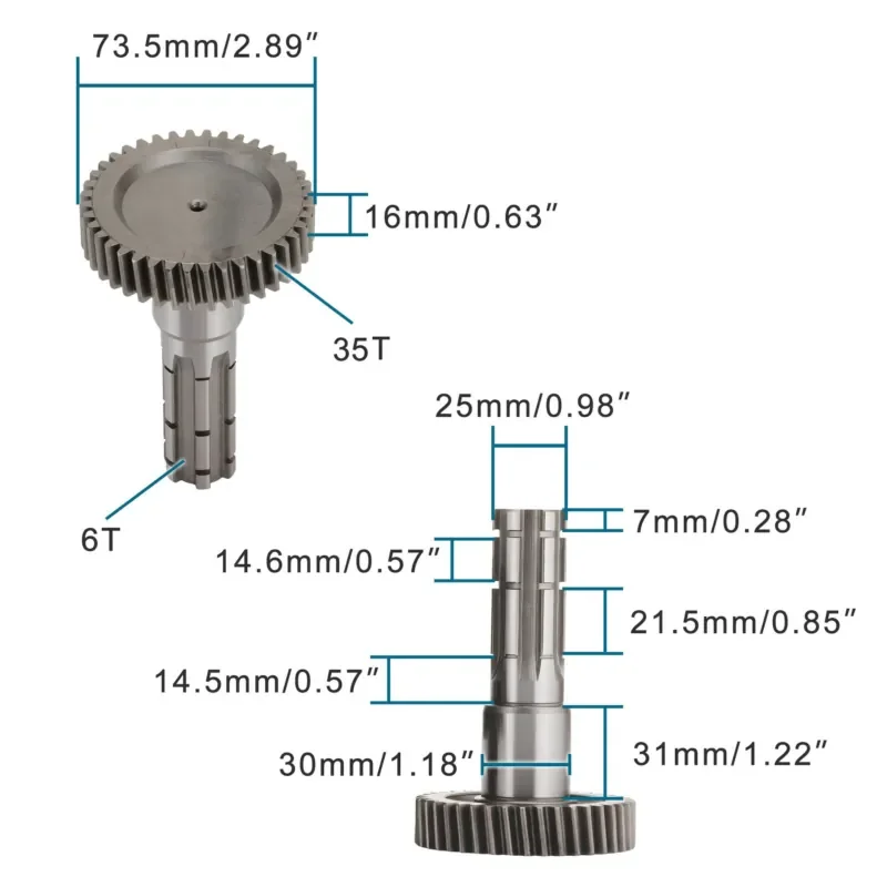 15T AU200 ATV Engine Transmission Gear Outer Box Spindle Replacement ATV200 ATV