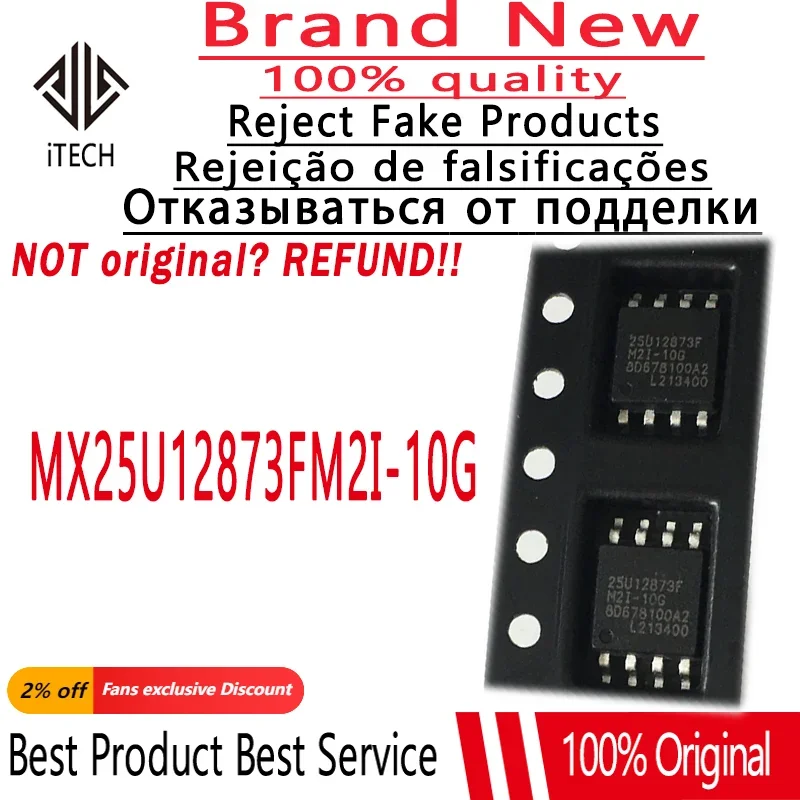 オリジナルおよび純正フラッシュメモリーチップ、MX25U12873FM2I-10G、mx25u12873fm2i、mx25u12873f、mx25u12873、25u12873f、25u12873、sop-8、1-5個