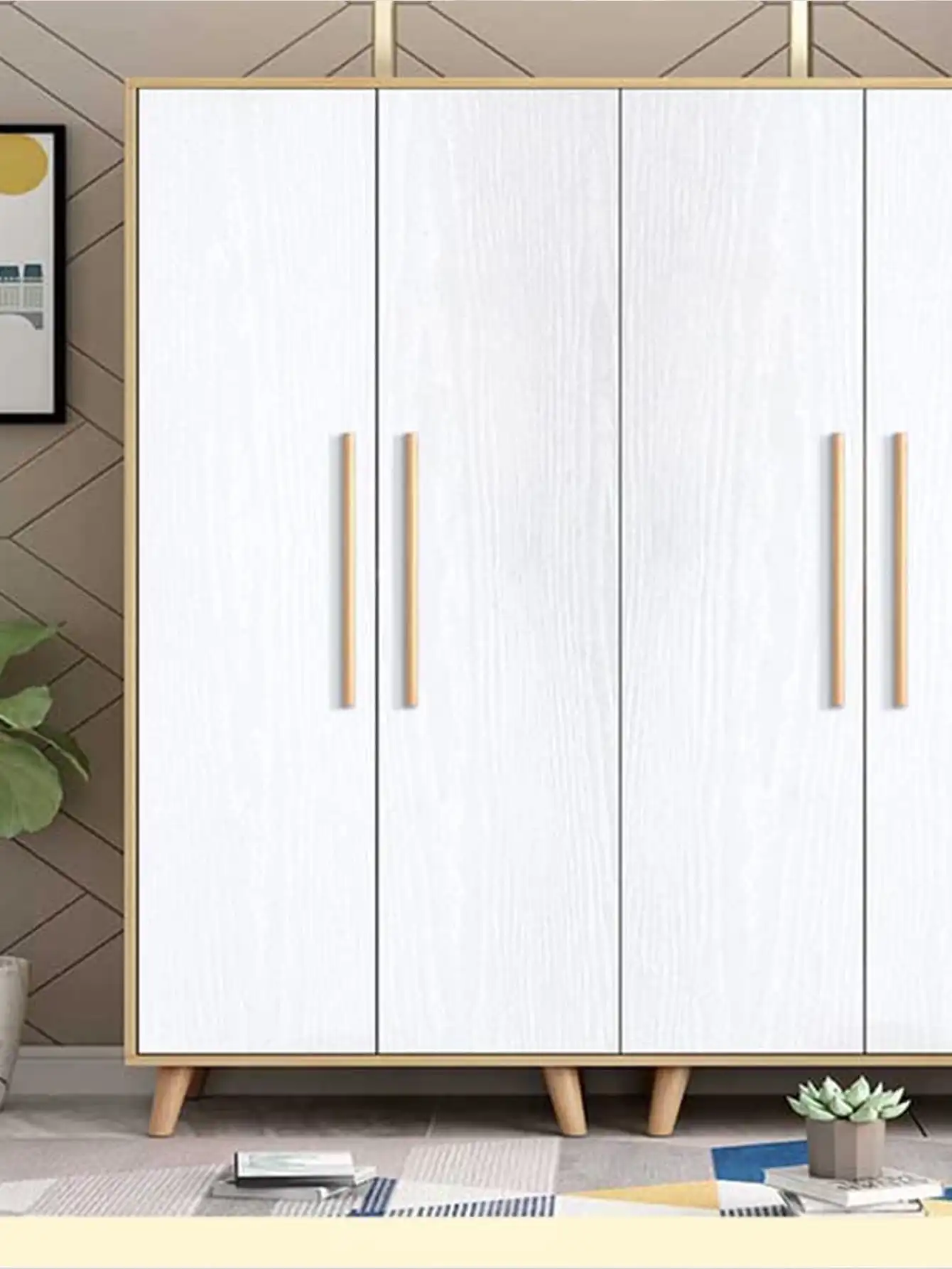 Waterproof White Wood Vinyl Wallpaper Rolls Self-Adhesive Decor Contact Paper Kitch Cabinet Desktop Furniture Decorative Sticker