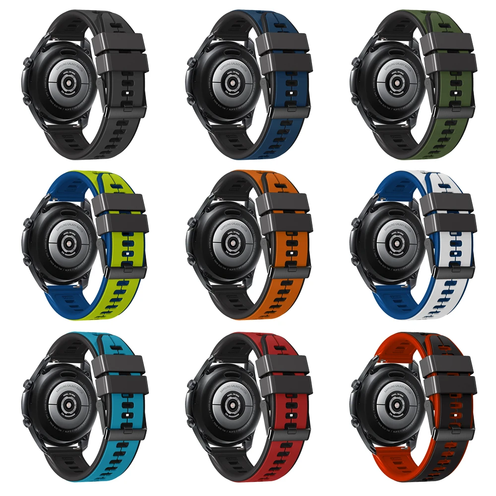 Pulseira de silicone para relógio inteligente, pulseira, pulseira para Samsung Gear S3 Classic Frontier, Galaxy Watch 3, 45mm, 46mm, 22mm