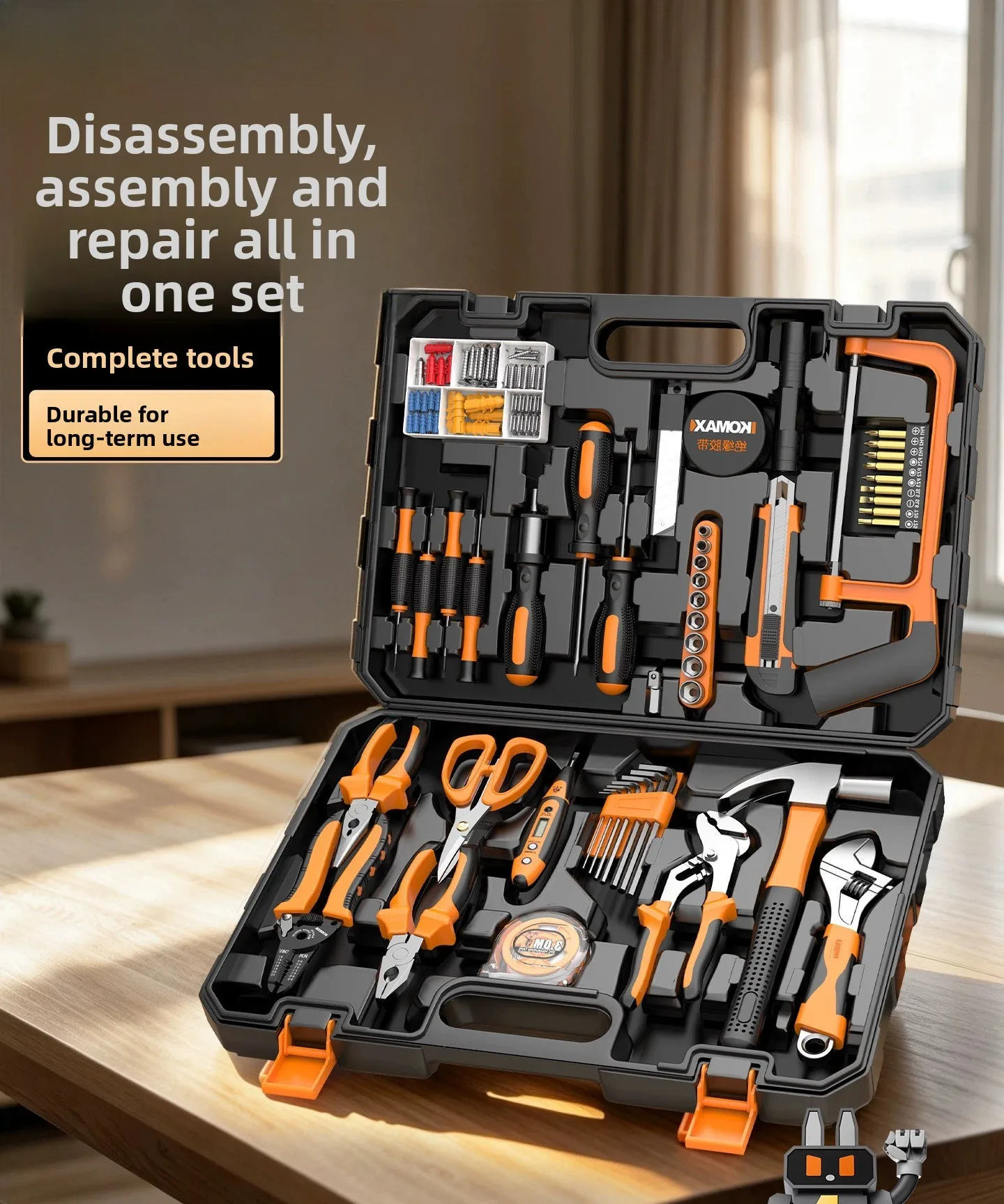 Multifunctional Hardware Repair Tool Kit Complete Combo Set for Household Electrician Home Maintenance and Car Vehicle Use