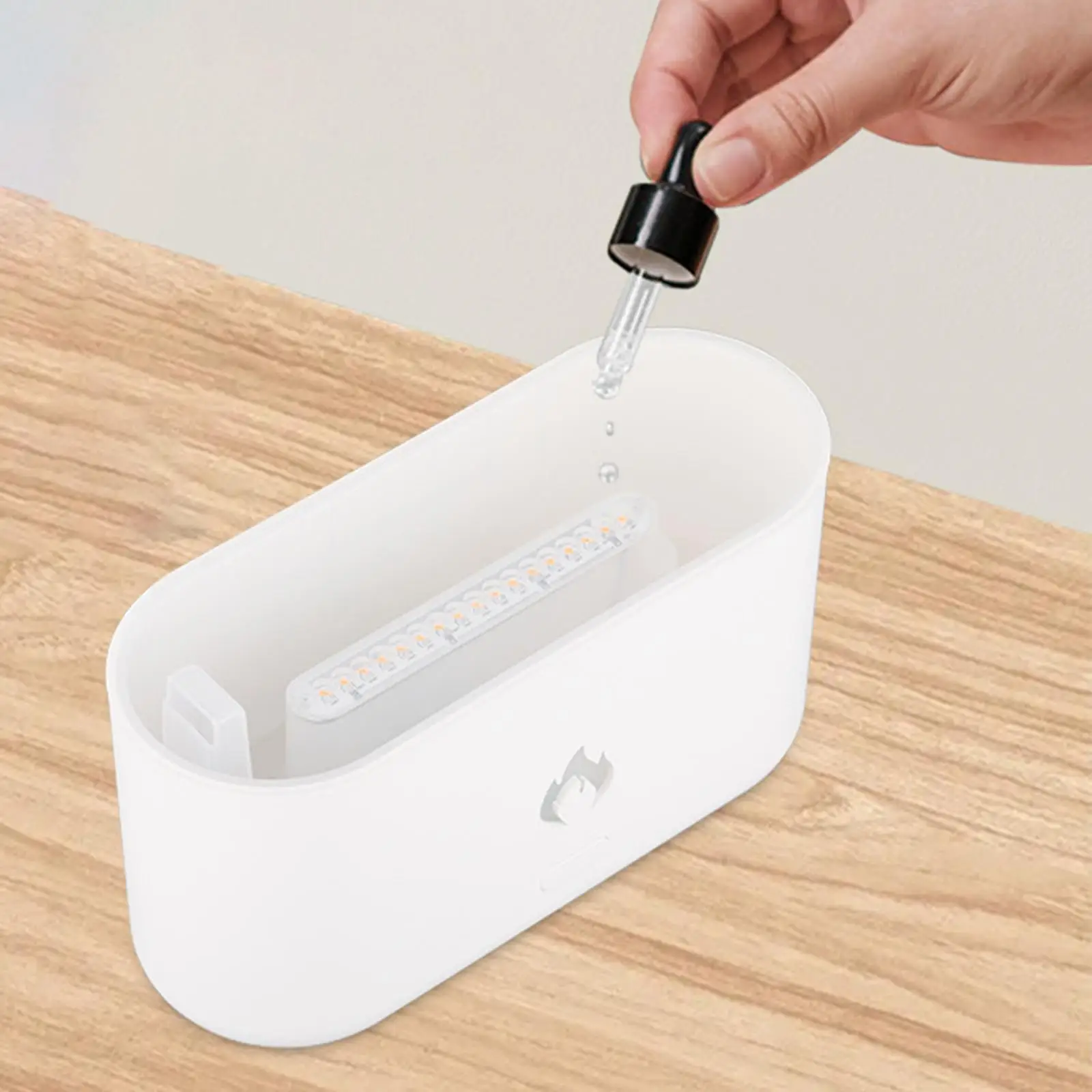 Portable Air Humidifier Essential Oil Flame Diffuser Mist Humidifiers for Dorm, NightStand