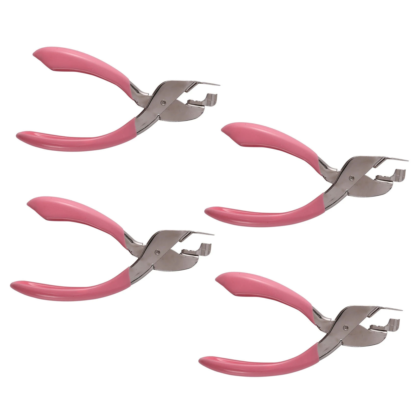 QWE-4X Handheld Staple Remover Lifter Opener Spring-Loaded Staple Puller For Office School Home Use (Pink)