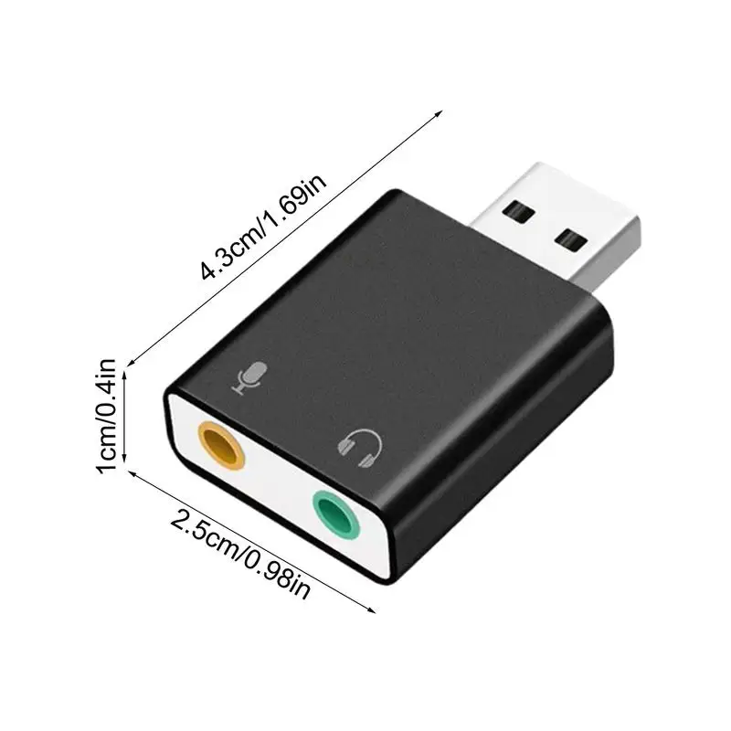 1 pçs virtual 7.1 ch microfone adaptador de som externo usb placa de som de áudio usb para jack 3.5mm conversor adaptador de fone de ouvido
