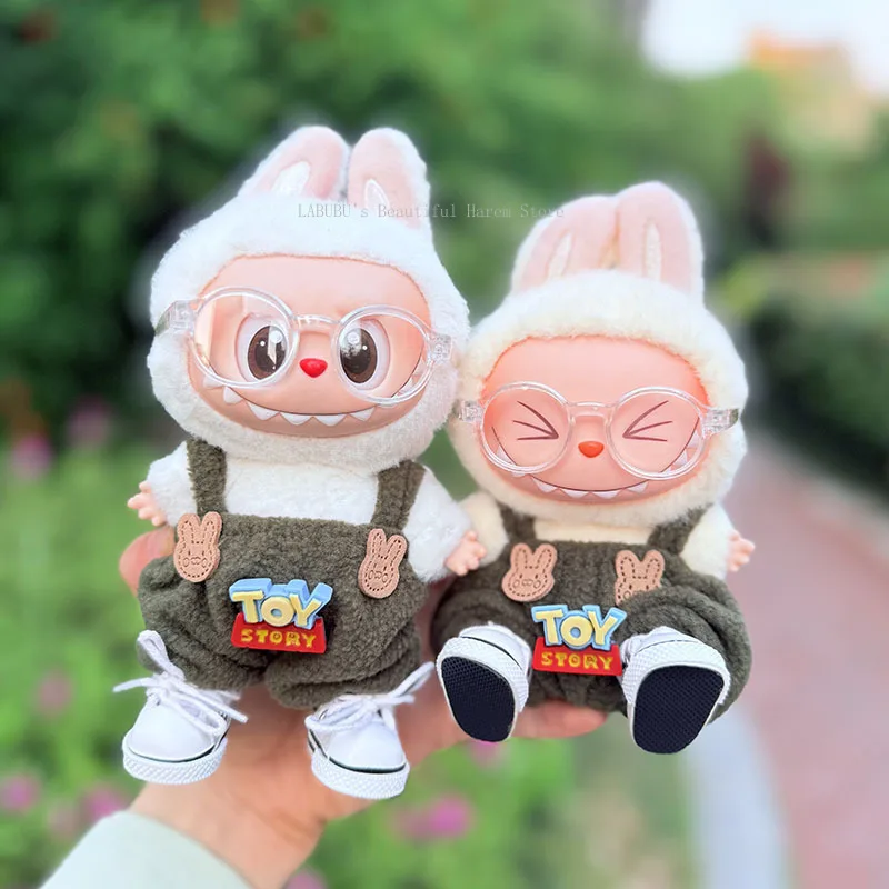 

for Labubu Doll Clothes Toy Green Overalls Set Labubu I II Idol Dolls Plush Doll'S Clothes Sitting Party Accessories