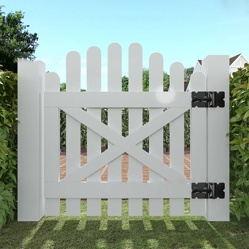 LWZH Stainless Steel Vinyl Wood Fence Self Closing Gate 1 Pair Hinges Black White for Wood Fence and Vinyl Fence