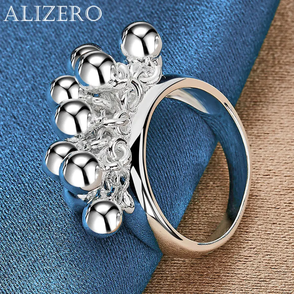 

ALIZERO 925 Sterling Silver Rings Grape Beads Ring For Women Engagement Rings Eternity Ring Fashion Jewelry Gifts