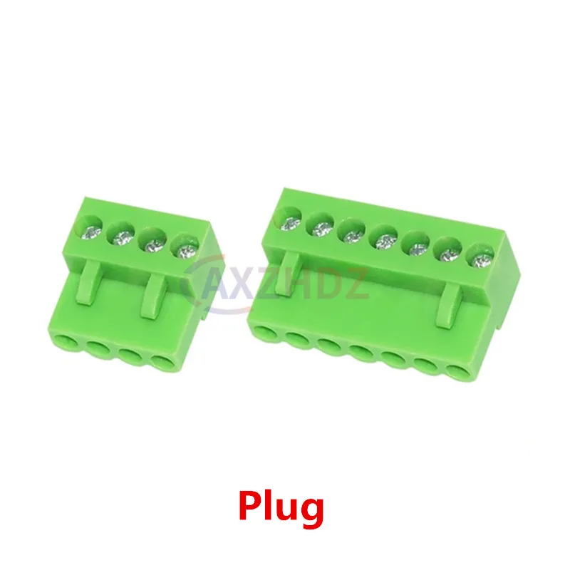 20PCS HT 3.96mm 10A 300V Connector Plug-in Terminal Block Green Female Male Plug Socket Straight Curved Needle 2/3/4/5/6/7/8Pin