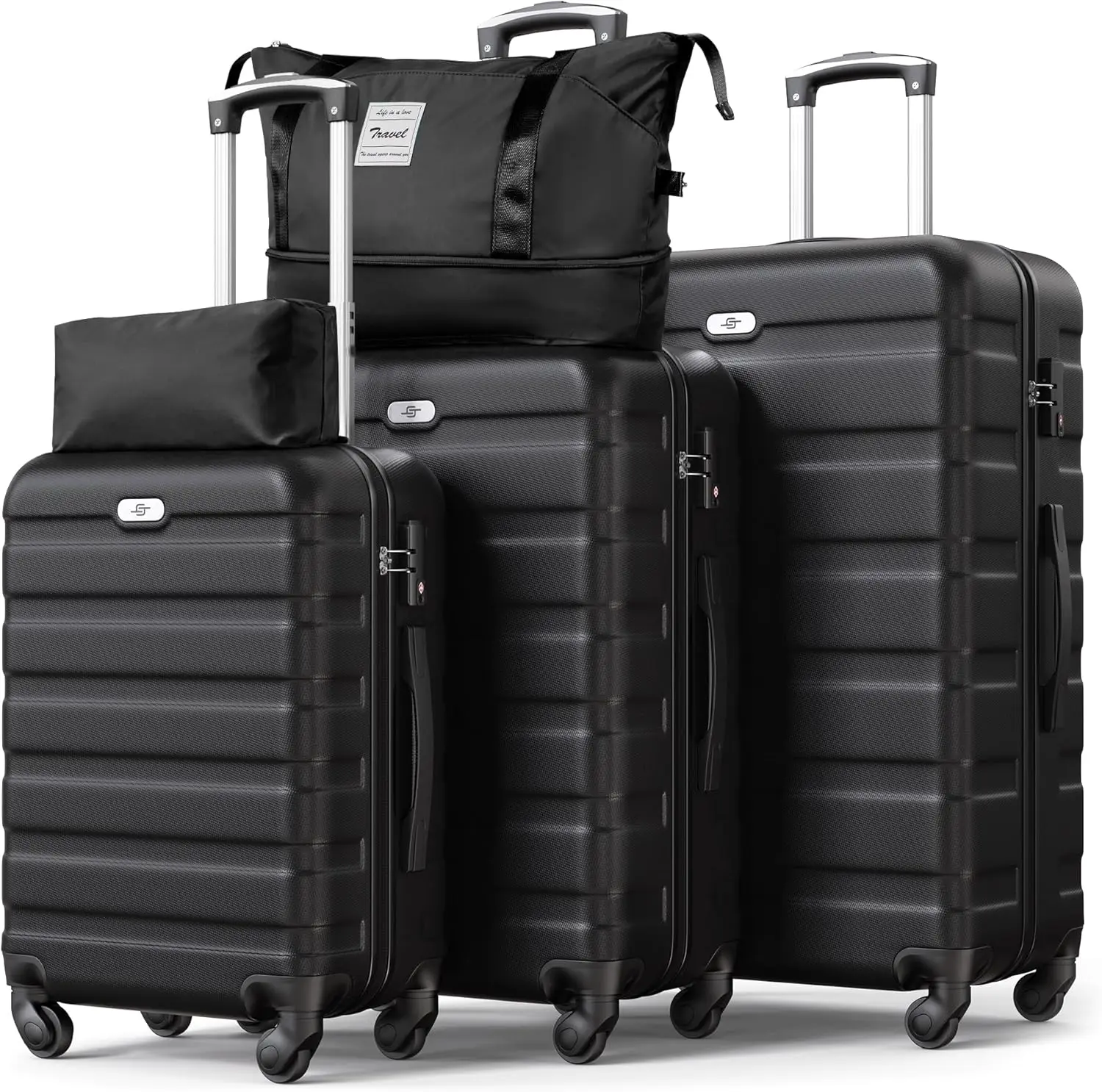 

Набор из 5 чемоданов с жестким корпусом, колесами-спиннерами, замком TSA, из легкого ABS-пластика для путешествий и деловых поездок