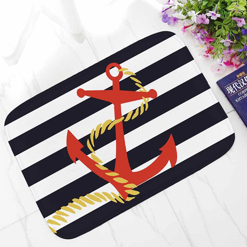 

Living Room Chic Anchor Boat Nautical Doormat Kitchen Mat Soft Bathroom Mats Hallway Rug Home Welcome Entrance Bedroom Carpet