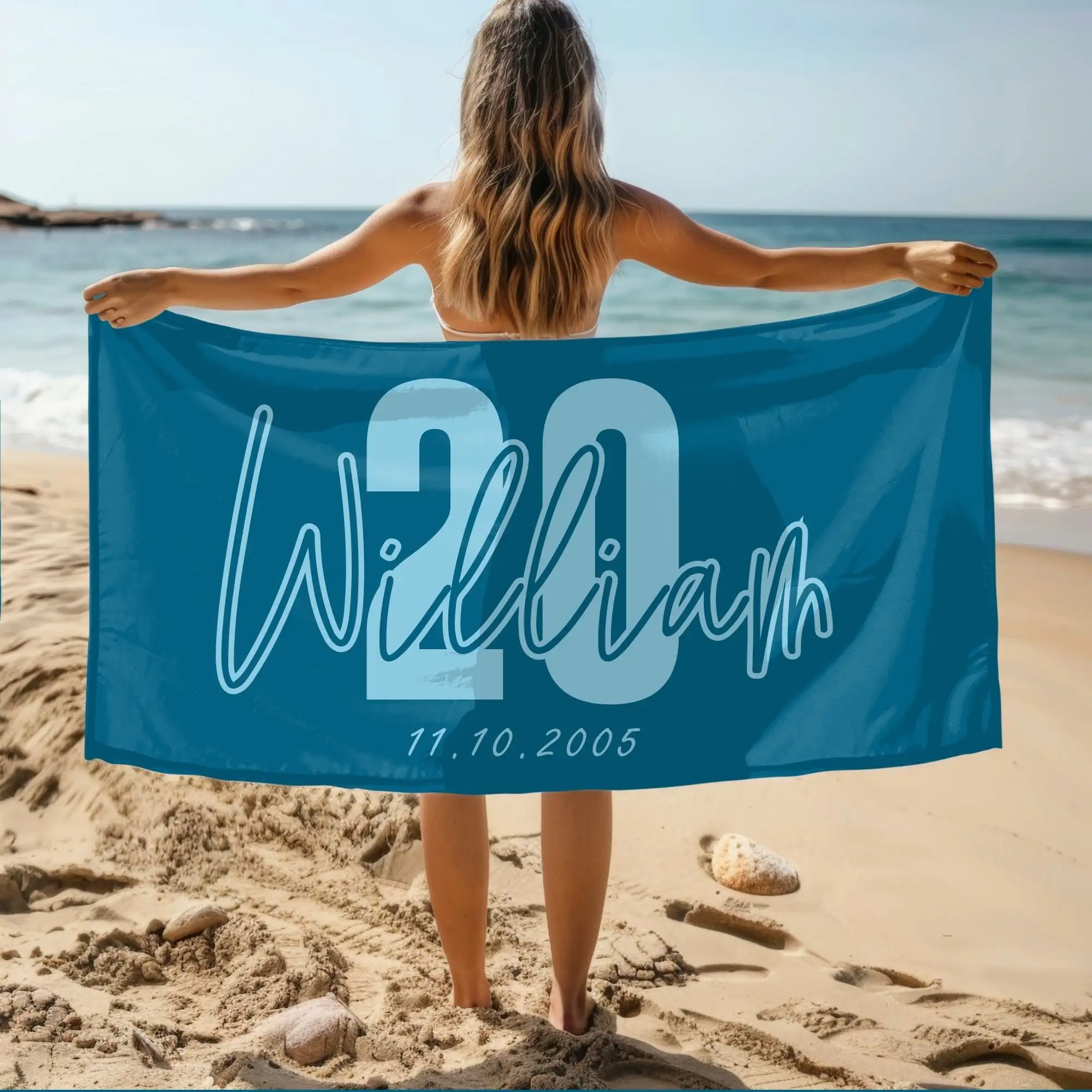 1pc Custom Name Beach Towel Personalized Microfiber Towel for Wedding Party Souvenir for Beach Swimming Bath Yoga Seaside