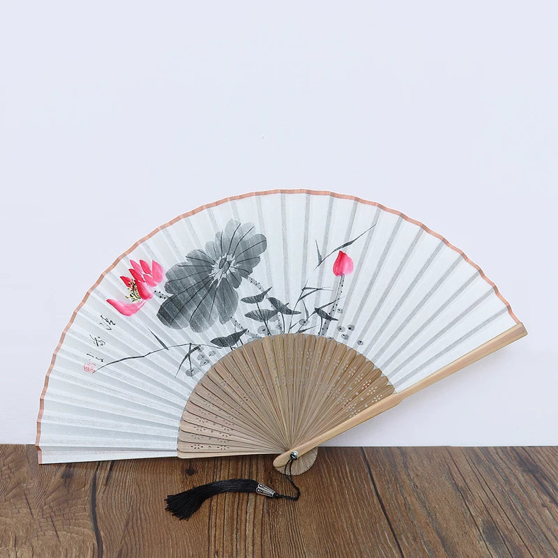 China hand-painted folding fan crafts Lady summer cool hand fan wedding hand fan portable portable fan dance lovers decoration