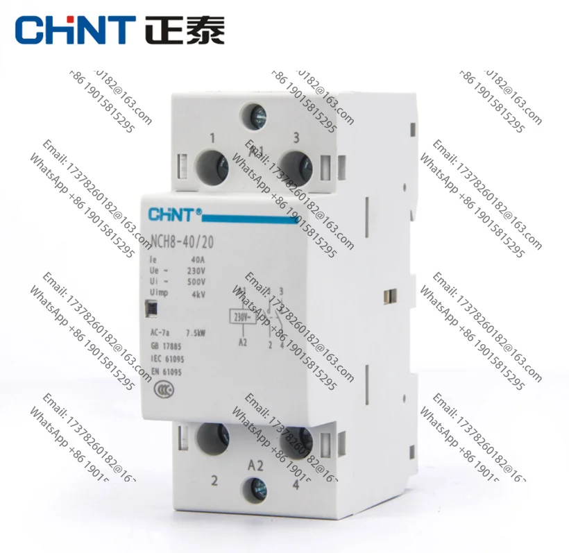 CHINT 230V المقاولين hogar NCH8 20A 25A 40A 63A 2NO 1NC 1NO 2 NC قواطع صغيرة وحدات هوغار 2 Fase4 polos