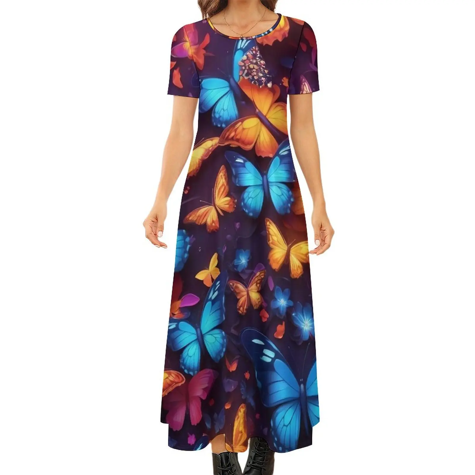 Платье с крыльями и бабочками, волшебные цветы, корейская мода, богемные длинные платья, женское элегантное платье макси, идея подарка