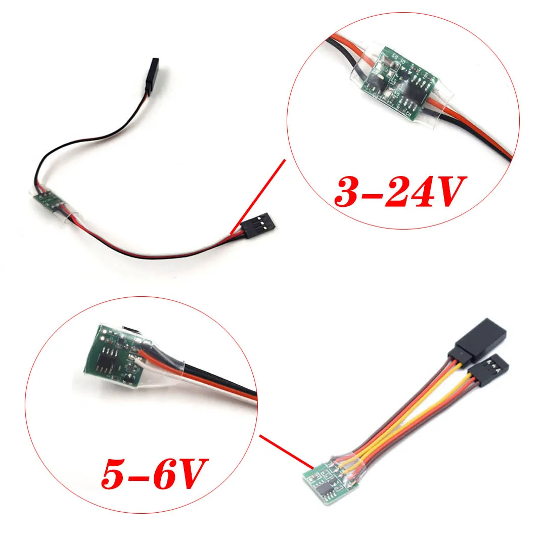 1pcs Universal Servo Inverter Signal 3V-24V Steering Gear Reverser Low/High Voltage For RC Servo Airplane V-tail