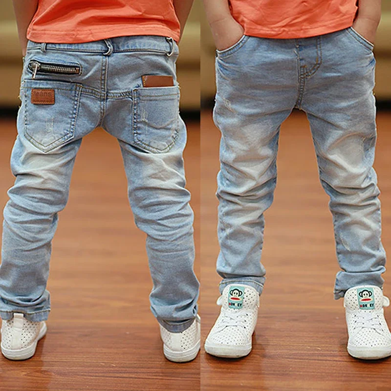 Kids Pants Big Boys Stretch Joker Jeans 2022 Spring Children Pencil Leggings Autumn Denim Clothes For 2 to 14 Years Male Child