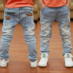 Kids Pants Big Boys Stretch Joker Jeans 2022 Spring Children Pencil Leggings Autumn Denim Clothes For 2 to 14 Years Male Child