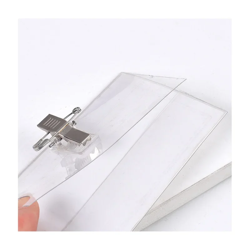 Waterproof Transparent Card Holder with Safety Pin Clip Anti-lost Card Protector for Business Bus Bank Credit Card Cover 9x5.5cm image 2