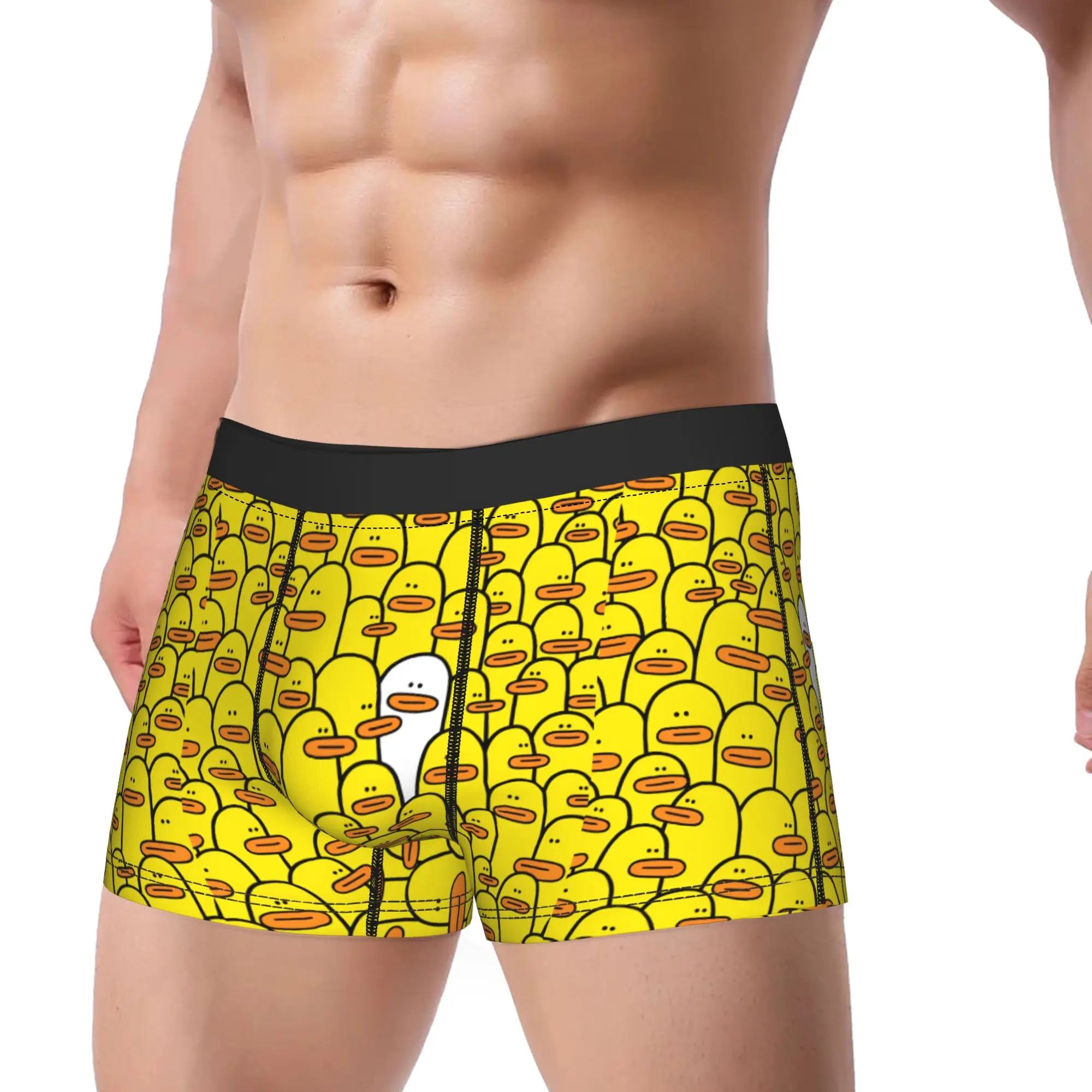 A Bunch Of Ducks That Are Standing In The Middle Of A Crowd Underwear Printing Boxershorts Trenky Male Underpants Boxer Brief