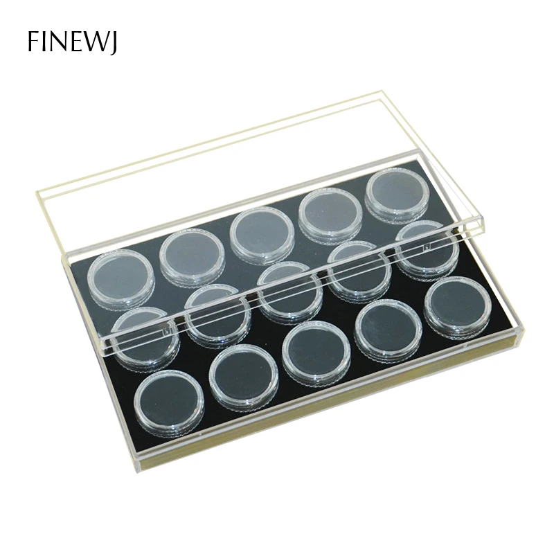 Portable Acrylic Gemstone Storage Box Insert Tray Loose Diamond Display Holder Pendant Organizer Gems Beads Collection Container