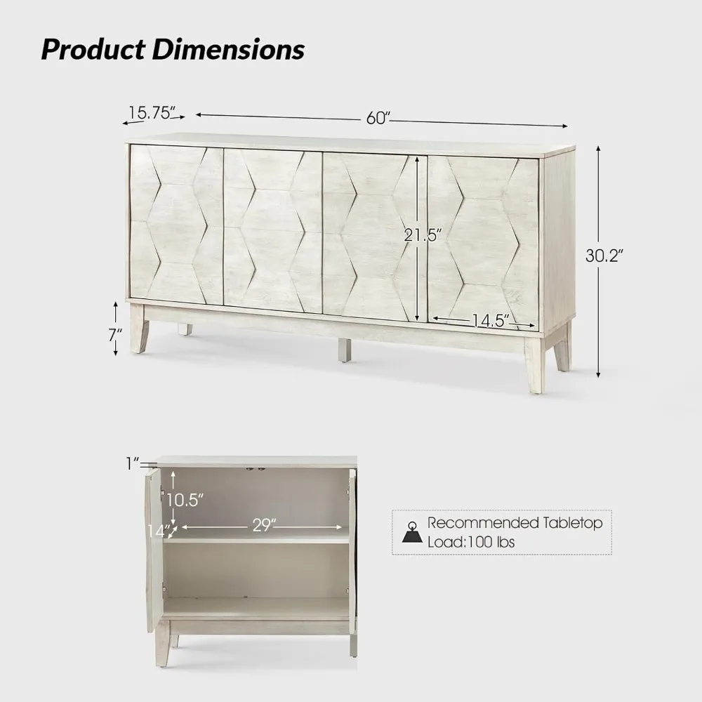 Cabinets  Cabinet with Solid Wood Legs, 60