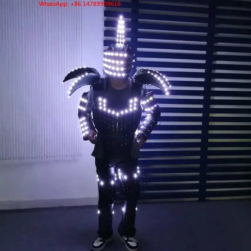 

LED Luminous Robot CostumeLED Adult Sets Luminous Robot Costume Stage Clothes Mobile Power Supply One Size For Ballet PeorceCu