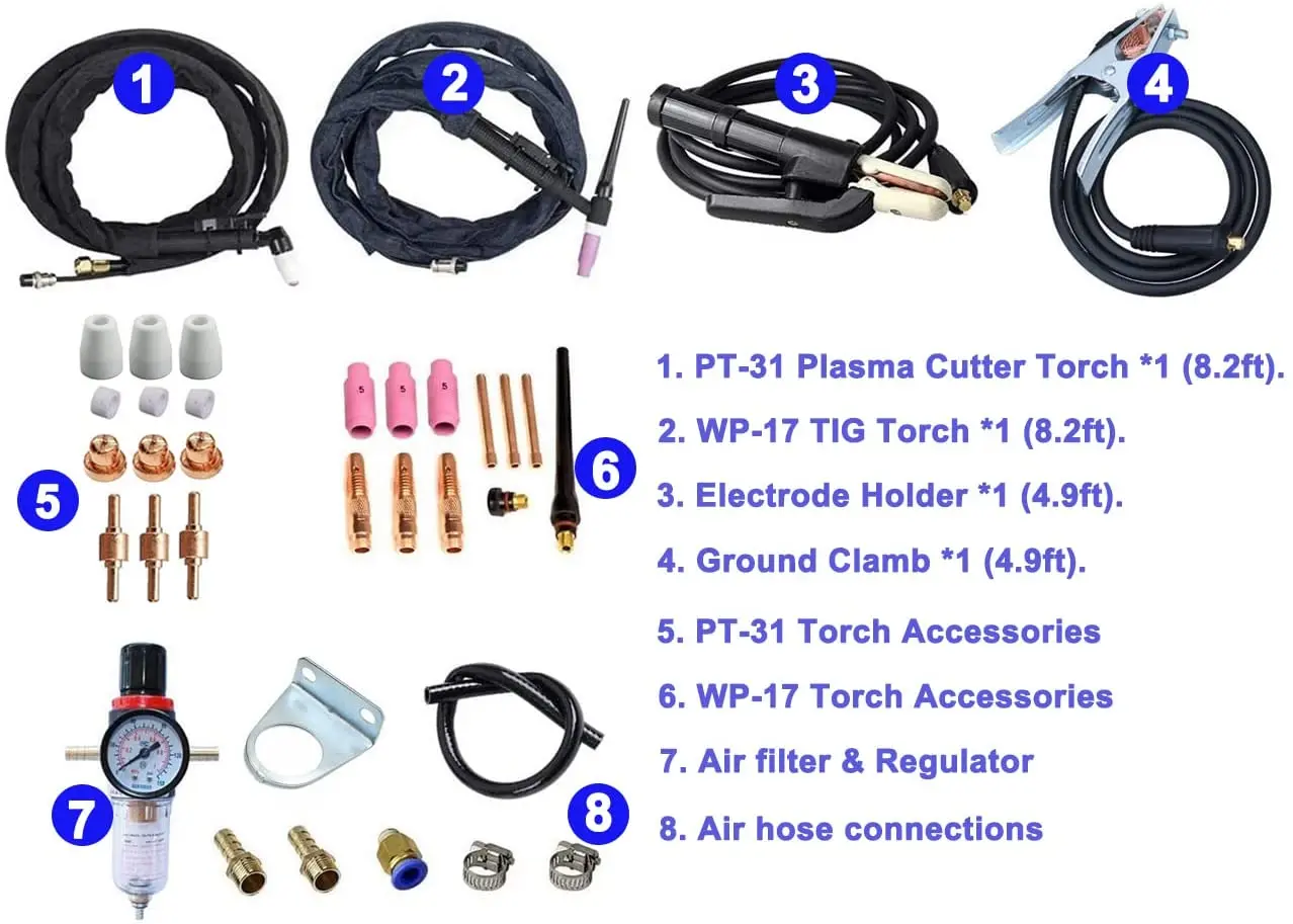 Cortador de Plasma de plasmargón CT418, máquina de soldadura Interver 4 en 1, soldadura por puntos de pulso MMA Tig, cortador de Plasma CNC portátil