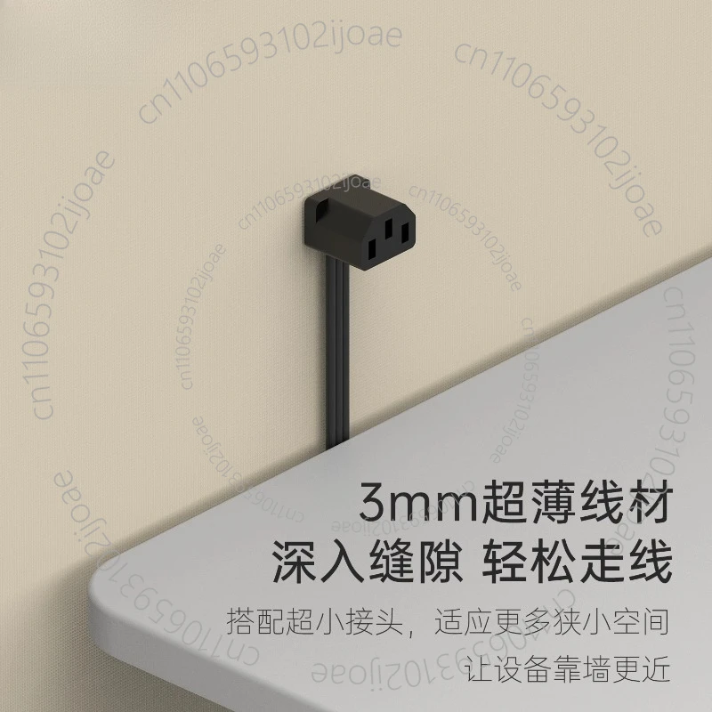 COOJ Computer Power Supply 90 Degree Elbow Extension Cable Ultra-thin and Ultra Soft Male and Female Plug Three Hole C13 To C14