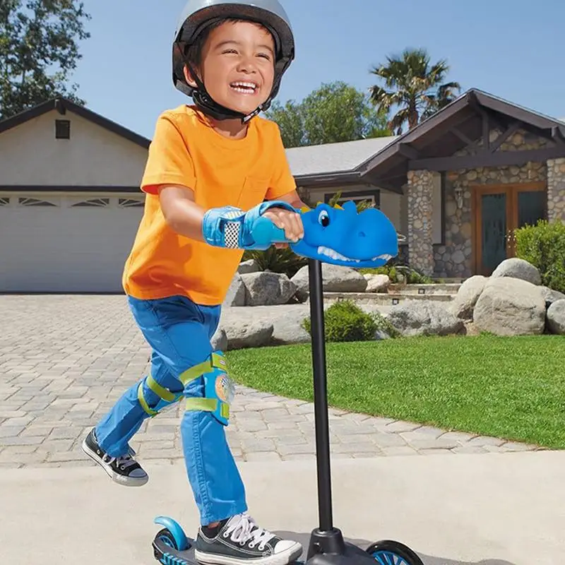 Accessori per scooter per ragazze Decorazione per manubrio bici Mini testa di dinosauro Regali per bambini Ragazze Ragazzi Decorazione per scooter