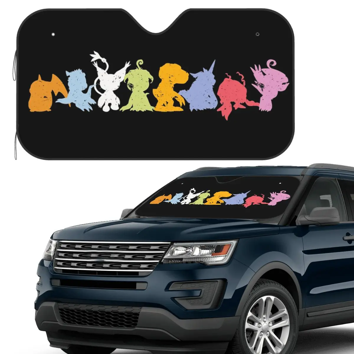 

Rookies Lineup Digimon Agumon Matt Gabumon Sora Anime Sunshade Windscreen Car Front Windshield Window Sun Visor Covers