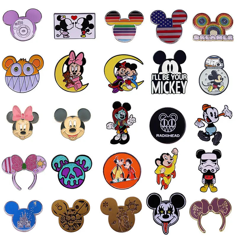 Creativity Cartoon Mickey Enamel Lapel Pin Collect Badge Mickey Mouse Clubhouse Jewelry Adorn Backpack Hat Collar Brooches