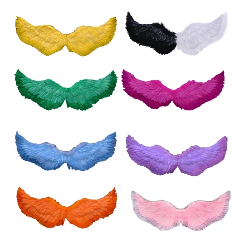 

Kids Adult Party Swallow White Angel Feathers Wing Cosplay Elastic Straps Wing