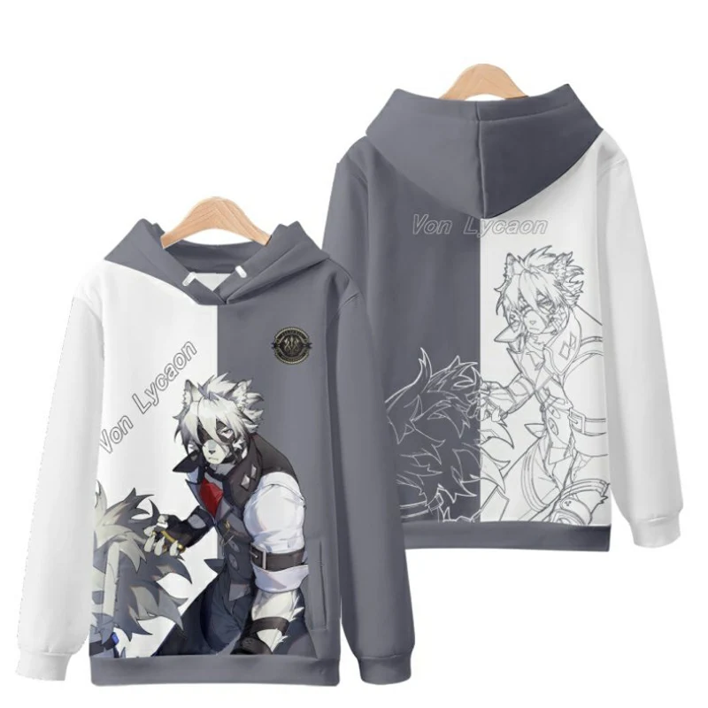 Game Zenless Zone Zero Von Lycaon Cosplay 3D Hoodie Costume Sweatshirts Jacket Sweater Coat Pullover Sportwear Streetwear