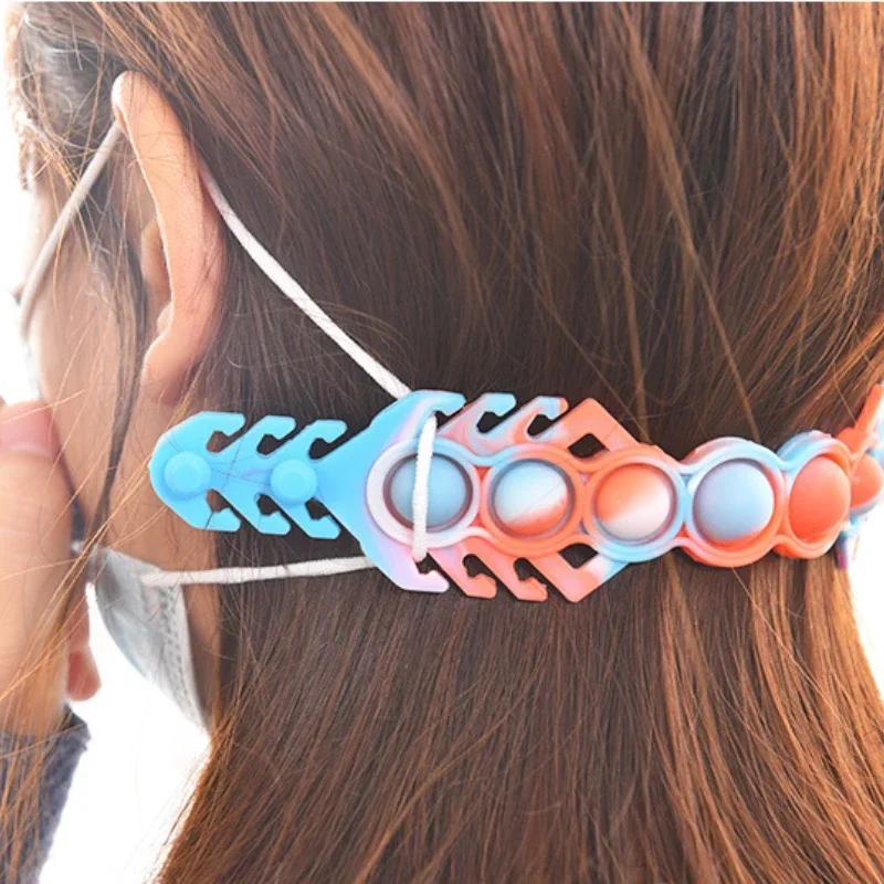 Pops Bubble Semplice fossetta Giocattolo Il suo braccialetto in silicone antistress Fidget Ansia Giocattoli sensoriali per bambini autistici