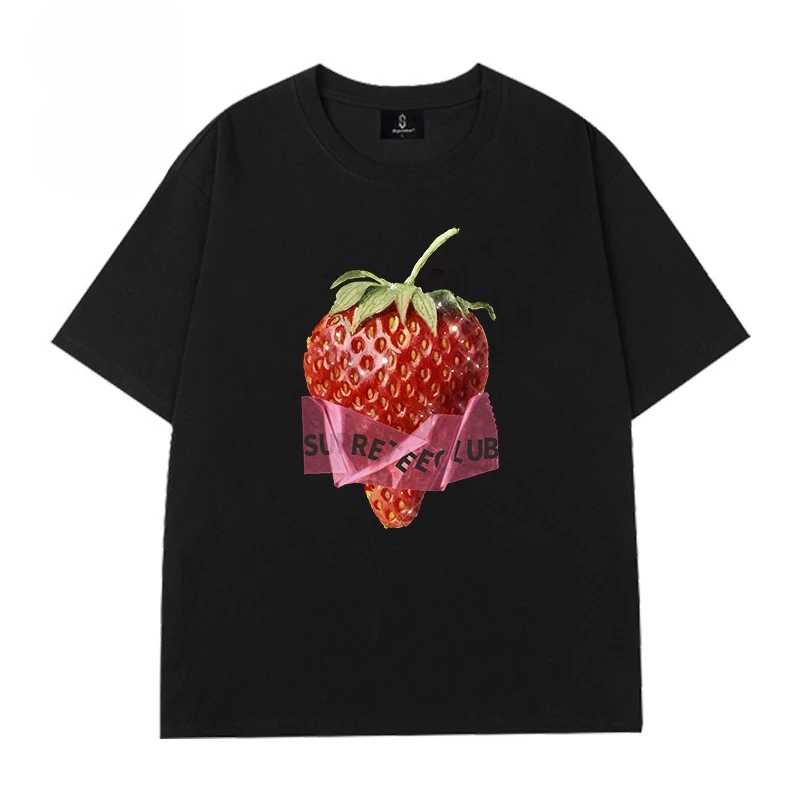 الدوبامين التصميم الأصلي الفاكهة الفراولة طباعة قصيرة الأكمام الرجال والنساء تي شيرت 2026 صيف جديد لباس غير رسمي في الهواء الطلق
