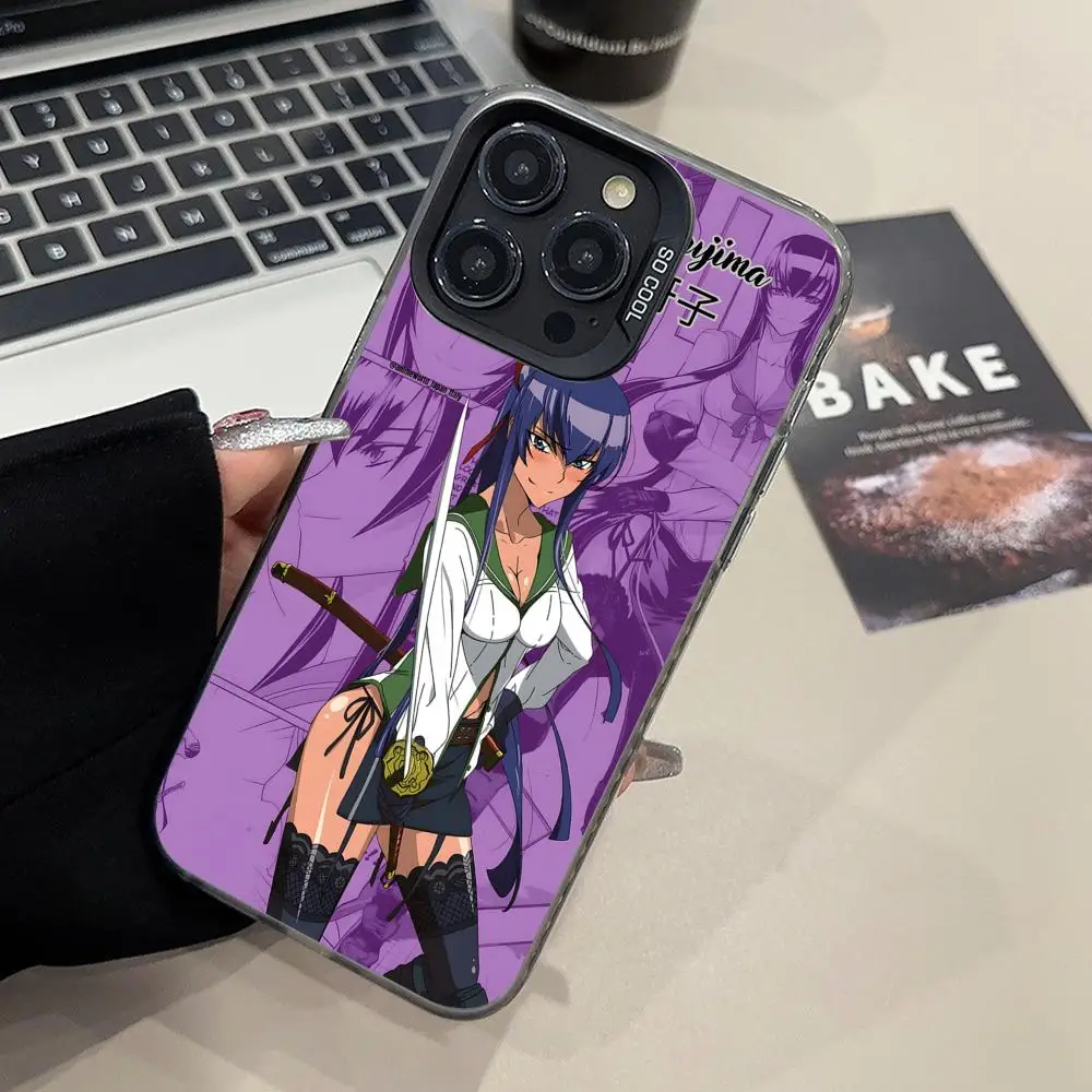 

HOTD Saeko Busujima Phone Case for iPhone 16 15 14 13 12 11 X XR XS 8 7 Pro Max Plus Translucent Colour Printing Luxury Pretty